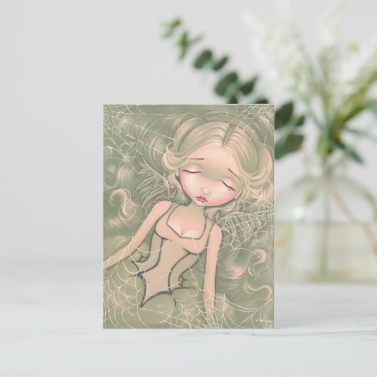 "Slaapend met Spiderwebs" Briefkaart (Staand voorkant)