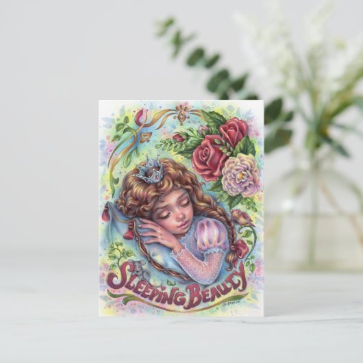 Slaapend mooi Briefkaart (Staand voorkant)