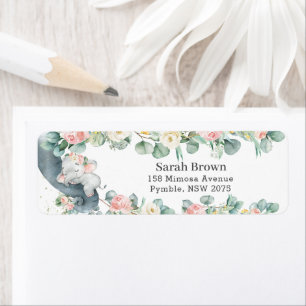 Slaapend olifantenetiket etiket