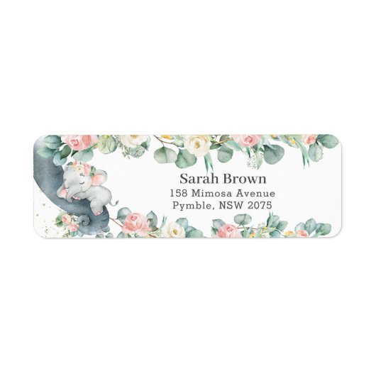 Slaapend olifantenetiket etiket (Voorkant)