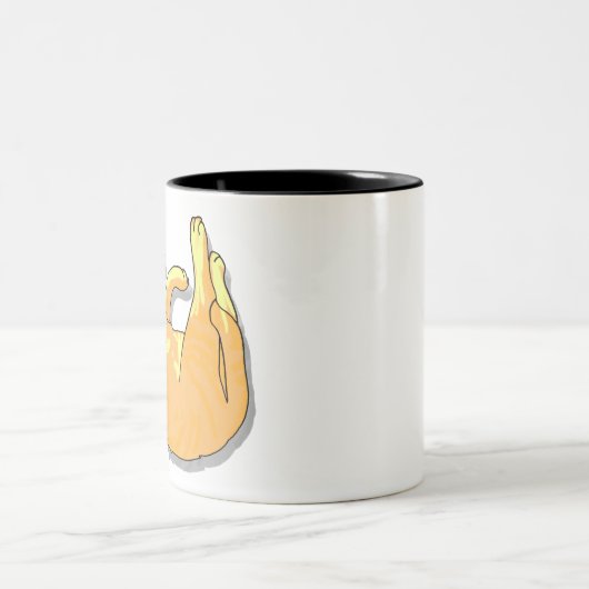 Slaapend Oranje en geel kat Tweekleurige Koffiemok (Center)