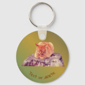 Slaapend Oranje tablet Kat Dierlijk gepersonalisee Sleutelhanger (Achterkant)