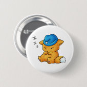Slaapend Pet Fox Ronde Button 5,7 Cm (Voorkant /achterkant)