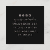 Slaapend schedel Dice Wings Gothic Cool Tattoo Art Vierkante Visitekaartje (Achterkant)