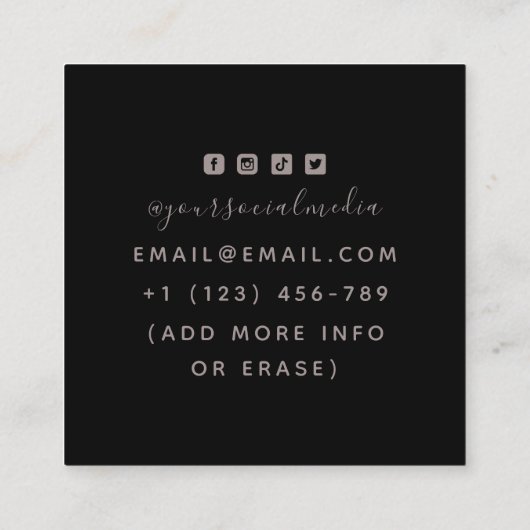 Slaapend schedel Dice Wings Gothic Cool Tattoo Art Vierkante Visitekaartje (Achterkant)