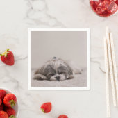 Slaapend schip tzu Cocktail Napkins, slaaphond Servet (Insitu)