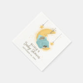 Slaapend Teddy Bear Moon Stars Boy Baby shower Servet (Hoek)
