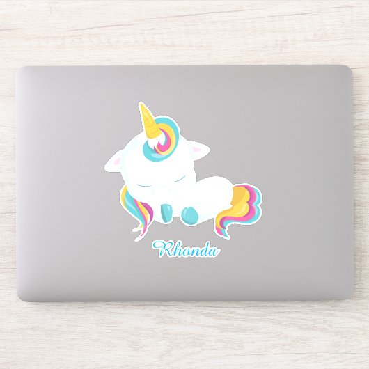 Slaapend Unicorn Charm Sticker (Computer)