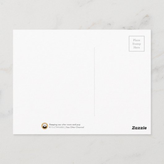 Slaapend zee otter moeder en pup briefkaart (Achterkant)