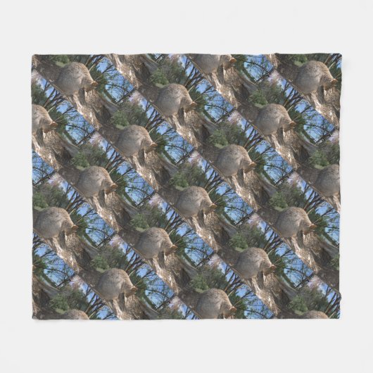 Slaapende Australian Quokka Fleece Deken (Voorkant (Horizontaal))