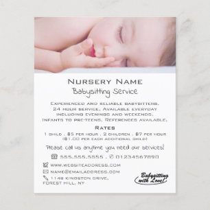 Slaapende Baby Babyzittend, dagverzorging, neurier Flyer