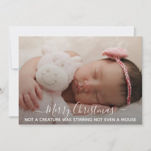 Slaapende baby foto kerst zin (Voorkant)