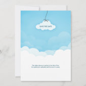 Slaapende baby in de maan | Uitnodiging tot Baby s (Achterkant)