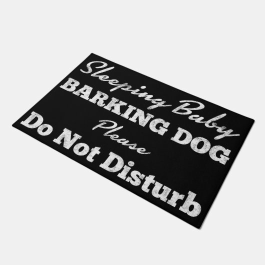 Slaapende Baby-knijphond stoort de deuren niet Deurmat (Schuin)