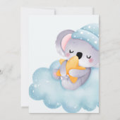 Slaapende Baby Koala Boy Shower-uitnodiging Kaart (Achterkant)