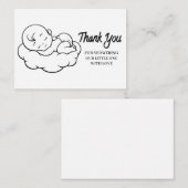 Slaapende Baby op cloud bedankt Notitiekaartje (Voorkant / Achterkant)