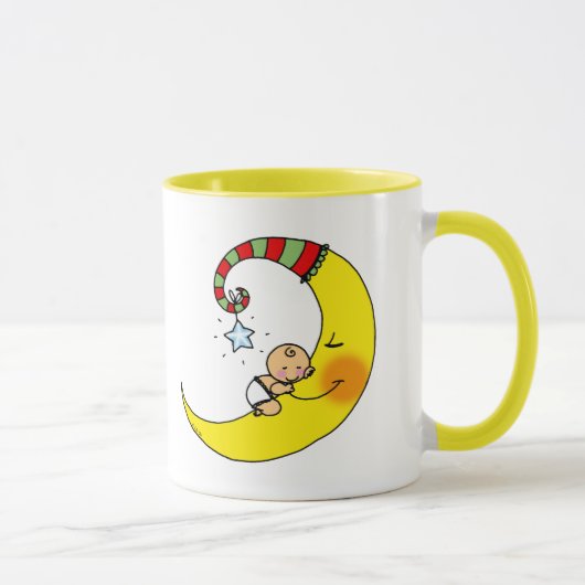 Slaapende baby op de maan mok (Rechts)