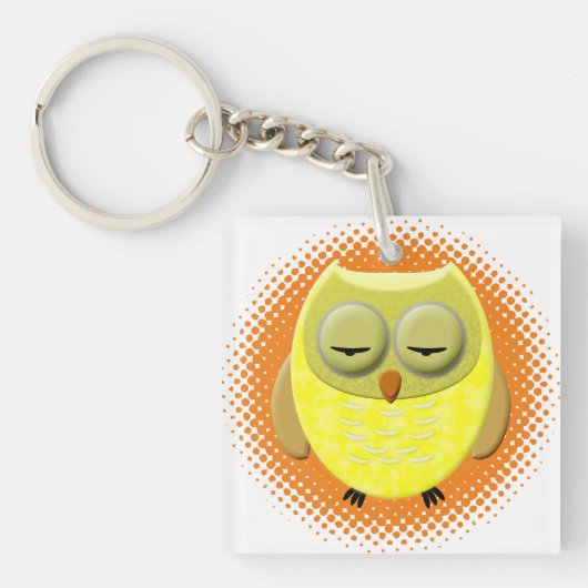 Slaapende Baby ovale Cartoon Sleutelhanger (voorkant)