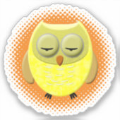 Slaapende Baby ovale Cartoon Sticker (Voorkant)