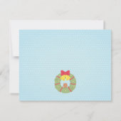 Slaapende babyschoeisel met kerstcadeautjes kaart (Achterkant)