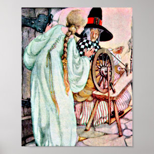 Slaapende Beauty Briar Roos Illustratie Poster