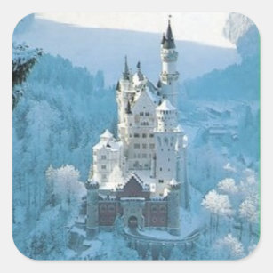 Slaapende Beauty's Castle Vierkante Sticker