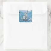 Slaapende Beauty's Castle Vierkante Sticker (Tas)