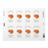 Slaapende Cartoon Fox Bookplaat Etiket (Full Sheet)