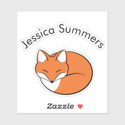 Slaapende Cartoon Fox Custom Message Sticker (Vel)