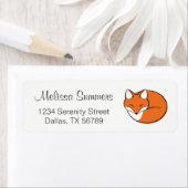 Slaapende Cartoon Fox Etiket (Insitu)