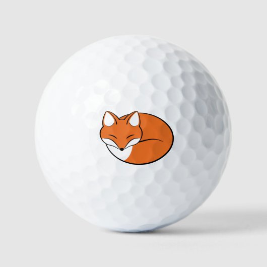 Slaapende Cartoon Fox Golfballen (Voorkant)