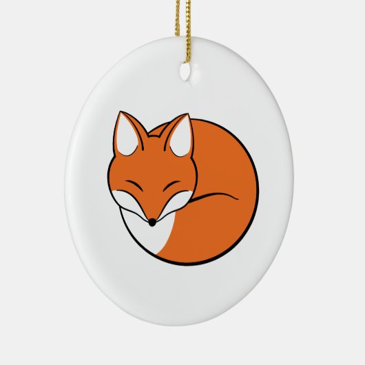 Slaapende Cartoon Fox Keramisch Ornament (Rechts)
