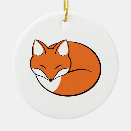 Slaapende Cartoon Fox Keramisch Ornament (Voorkant)