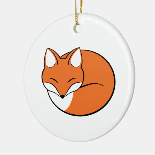 Slaapende Cartoon Fox Keramisch Ornament (Links)