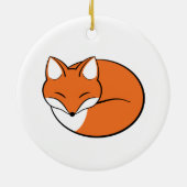 Slaapende Cartoon Fox Keramisch Ornament (Achterkant)