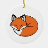 Slaapende Cartoon Fox Keramisch Ornament (Voorkant)