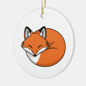 Slaapende Cartoon Fox Keramisch Ornament (Links)
