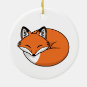 Slaapende Cartoon Fox Keramisch Ornament (Achterkant)