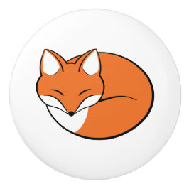 Slaapende Cartoon Fox Keramische Knop