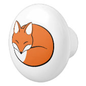 Slaapende Cartoon Fox Keramische Knop (Rechts)