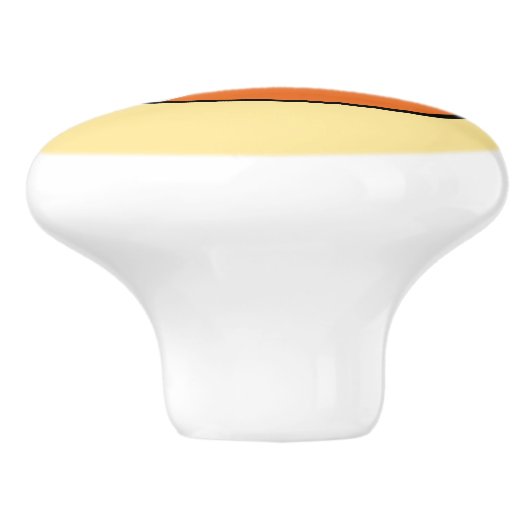 Slaapende Cartoon Fox op geel Keramische Knop (Zijkant)