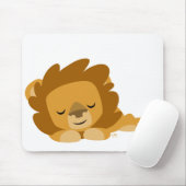 Slaapende Cartoon Lion mousepad Muismat (Met muis)