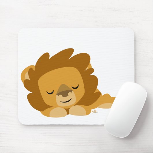Slaapende Cartoon Lion mousepad Muismat (Met muis)