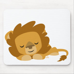 Slaapende Cartoon Lion mousepad Muismat