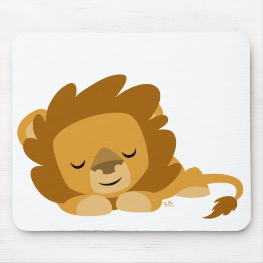 Slaapende Cartoon Lion mousepad Muismat (Voorkant)