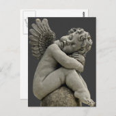 Slaapende Cherub Angel Sculpture Post Card. Briefkaart (Voorkant / Achterkant)