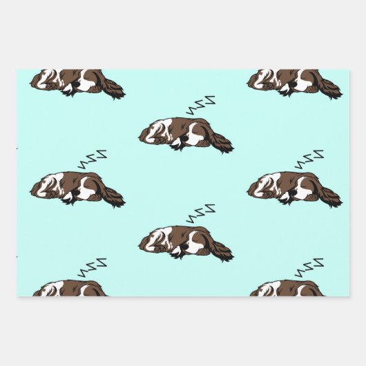 Slaapende Dog ZZZ Cocker Spaniel Pet Owner Animals Inpakpapier Vel (Voorkant 3)