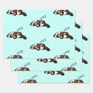 Slaapende Dog ZZZ Cocker Spaniel Pet Owner Animals Inpakpapier Vel