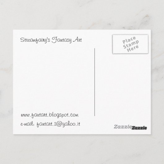 Slaapende fee briefkaart (Achterkant)