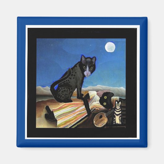 Slaapende feline, kat, Art Parody, Magneet (Voorkant)